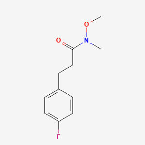 molecular formula C11H14FNO2 B8480224 N-Methoxy-N-methyl-4-fluoro-benzenepropanamide 