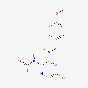 molecular formula C13H13BrN4O2 B8480230 N-(5-Bromo-3-{[(4-methoxyphenyl)methyl]amino}pyrazin-2-yl)formamide CAS No. 827602-54-0