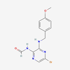 N-(5-Bromo-3-{[(4-methoxyphenyl)methyl]amino}pyrazin-2-yl)formamide