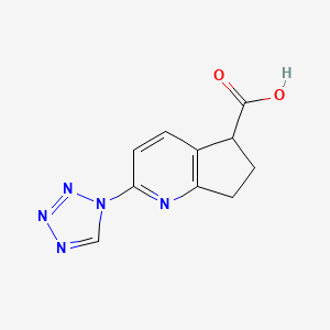 molecular formula C10H9N5O2 B8480341 2-(tetrazol-1-yl)-6,7-dihydro-5H-cyclopenta[b]pyridine-5-carboxylic acid 