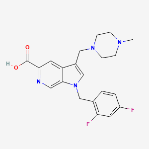 1h-Pyrrolo[2,3-c]pyridine-5-carboxylic acid,1-[(2,4-difluorophenyl)methyl]-3-[(4-methyl-1-piperazinyl)methyl]-
