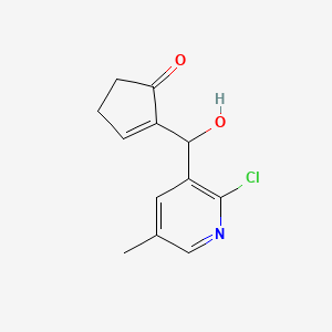 molecular formula C12H12ClNO2 B8480565 2-[(2-Chloro-5-methylpyridin-3-yl)(hydroxy)methyl]cyclopent-2-en-1-one CAS No. 876345-33-4