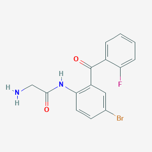 molecular formula C15H12BrFN2O2 B8480782 N-[4-Bromo-2-(2-fluorobenzoyl)phenyl]glycinamide CAS No. 2824-08-0