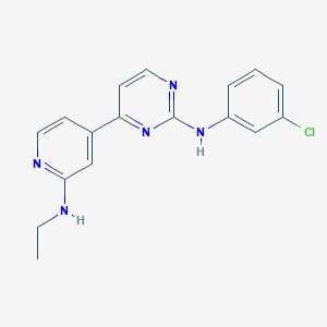 molecular formula C17H16ClN5 B8480916 N-(3-Chlorophenyl)-4-[2-(ethylamino)pyridin-4-yl]pyrimidin-2-amine CAS No. 379734-43-7