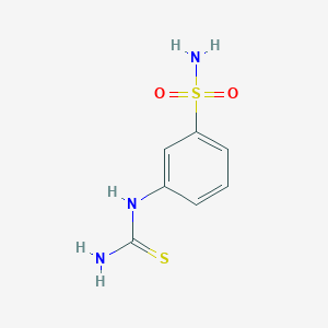 molecular formula C7H9N3O2S2 B8481050 Benzenesulfonamide, 3-[(aminothioxomethyl)amino]- CAS No. 5657-42-1
