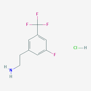 molecular formula C9H10ClF4N B8481748 2-(3-Fluoro-5-trifluoromethyl-phenyl)-ethylamine hydrochloride 