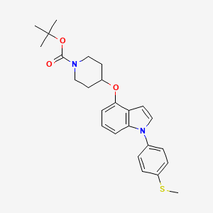 molecular formula C25H30N2O3S B8481810 Tert-butyl 4-[1-(4-methylsulfanylphenyl)indol-4-yl]oxypiperidine-1-carboxylate 