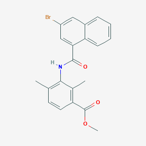 molecular formula C21H18BrNO3 B8481866 methyl 3-[(3-bromonaphthalene-1-carbonyl)amino]-2,4-dimethylbenzoate 