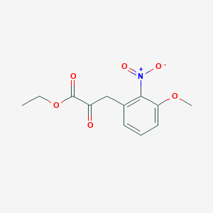 molecular formula C12H13NO6 B8481900 Ethyl 3-(3-methoxy-2-nitrophenyl)-2-oxopropanoate 