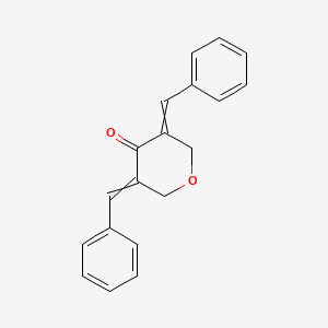 molecular formula C19H16O2 B8482396 tetrahydro-3,5-bis(phenylmethylene)-4H-pyran-4-one 