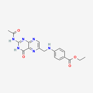 molecular formula C18H18N6O4 B8482558 Ethyl 4-[[(2-Acetamido-4-oxo-3,4-dihydropteridin-6-yl)methyl]amino]benzoate 