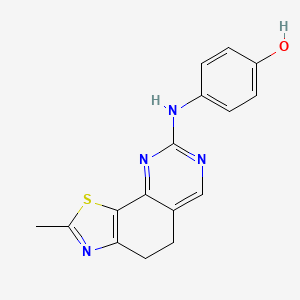 B8482985 4-(2-Methyl-4,5-dihydro-thiazolo[4,5-h]quinazolin-8-ylamino)-phenol CAS No. 827598-41-4