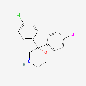molecular formula C16H15ClINO B8483032 2-(4-Chlorophenyl)-2-(4-iodophenyl)morpholine CAS No. 857532-02-6