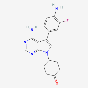4-[4-amino-5-(4-amino-3-fluorophenyl)-7H-pyrrolo[2,3-d]pyrimidin-7-yl]-1-cyclohexanone