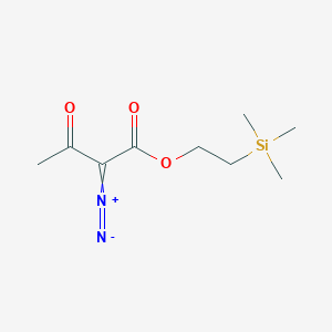 molecular formula C9H16N2O3Si B8483057 2-Diazonio-3-oxo-1-[2-(trimethylsilyl)ethoxy]but-1-en-1-olate CAS No. 94153-59-0