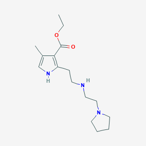 molecular formula C16H27N3O2 B8483261 ethyl 4-methyl-2-[2-(2-pyrrolidin-1-ylethylamino)ethyl]-1H-pyrrole-3-carboxylate 