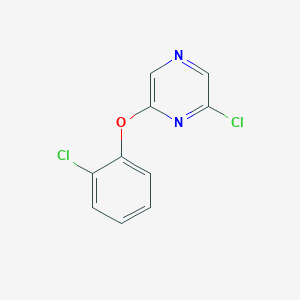 molecular formula C10H6Cl2N2O B8483375 2-Chloro-6-(2-chlorophenyloxy)-pyrazine 