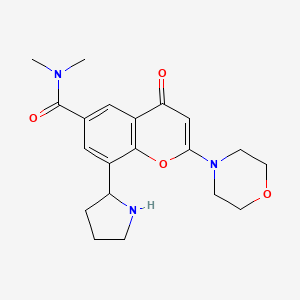 molecular formula C20H25N3O4 B8483427 N,N-dimethyl-2-morpholin-4-yl-4-oxo-8-pyrrolidin-2-ylchromene-6-carboxamide 