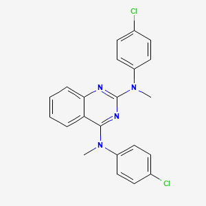 molecular formula C22H18Cl2N4 B8483484 N~2~,N~4~-Bis(4-chlorophenyl)-N~2~,N~4~-dimethylquinazoline-2,4-diamine CAS No. 827030-49-9