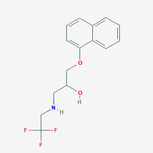 molecular formula C15H16F3NO2 B8483575 2-Propanol, 1-(1-naphthalenyloxy)-3-[(2,2,2-trifluoroethyl)amino]- CAS No. 173977-99-6