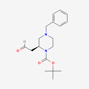 molecular formula C18H26N2O3 B8483694 Tert-butyl (S)-4-benzyl-2-(2-oxoethyl)piperazine-1-carboxylate CAS No. 477220-35-2