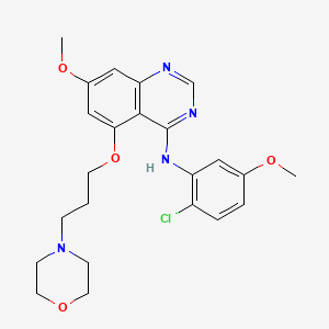 molecular formula C23H27ClN4O4 B8483702 N-(2-chloro-5-methoxyphenyl)-7-methoxy-5-(3-morpholin-4-ylpropoxy)quinazolin-4-amine 