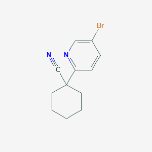 molecular formula C12H13BrN2 B8483714 1-(5-Bromopyridin-2-yl)cyclohexanecarbonitrile 