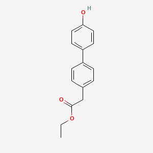 molecular formula C16H16O3 B8483761 Ethyl 4-(4-hydroxyphenyl)phenylacetate 