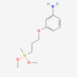 B8483842 Benzenamine, 3-[3-(dimethoxymethylsilyl)propoxy]- CAS No. 71550-65-7