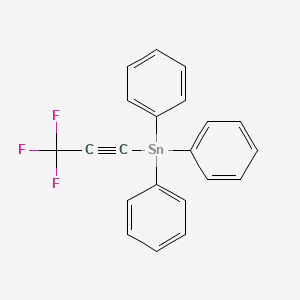 molecular formula C21H15F3Sn B8483902 Stannane, triphenyl(3,3,3-trifluoro-1-propynyl)- CAS No. 503311-60-2