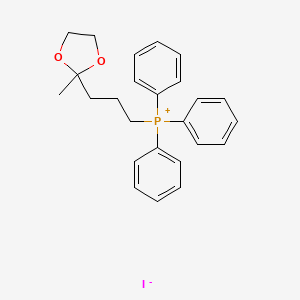 molecular formula C25H28IO2P B8483993 Phosphonium, [3-(2-methyl-1,3-dioxolan-2-yl)propyl]triphenyl-, iodide CAS No. 21955-58-8