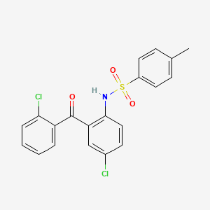 molecular formula C20H15Cl2NO3S B8484062 N-[4-Chloro-2-(2-chlorobenzoyl)phenyl]-4-methylbenzene-1-sulfonamide CAS No. 5649-39-8