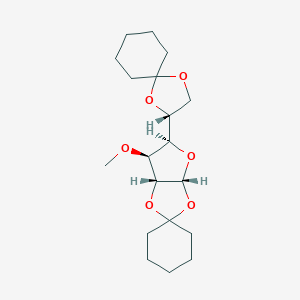 molecular formula C19H30O6 B084842 (3aR,5R,6S,6aR)-5-[(3R)-1,4-dioxaspiro[4.5]decan-3-yl]-6-methoxyspiro[3a,5,6,6a-tetrahydrofuro[2,3-d][1,3]dioxole-2,1'-cyclohexane] CAS No. 13440-19-2