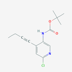 molecular formula C14H17ClN2O2 B8484230 Tert-butyl 4-(but-1-ynyl)-6-chloropyridin-3-ylcarbamate 