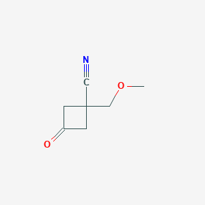 molecular formula C7H9NO2 B8484247 1-(methoxymethyl)-3-oxocyclobutane-1-carbonitrile 