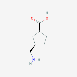 molecular formula C7H13NO2 B8484352 cis-3-Aminomethylcyclopentanecarboxylic acid 