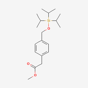 molecular formula C19H32O3Si B8484704 methyl 2-[4-[tri(propan-2-yl)silyloxymethyl]phenyl]acetate 