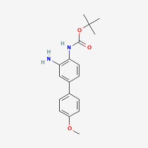 molecular formula C18H22N2O3 B8484813 Carbamic acid,(3-amino-4'-methoxy[1,1'-biphenyl]-4-yl)-,1,1-dimethylethyl ester 