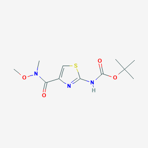 molecular formula C11H17N3O4S B8485229 tert-Butyl (4-(methoxy(methyl)carbamoyl)thiazol-2-yl)carbamate 