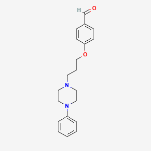 molecular formula C20H24N2O2 B8485261 Benzaldehyde, 4-(3-(4-phenyl-1-piperazinyl)propoxy)- CAS No. 84344-48-9