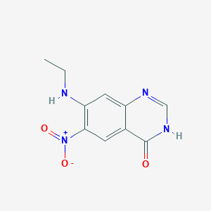 molecular formula C10H10N4O3 B8485269 7-Ethylamino-6-nitro-4(3H)-quinazolinone 