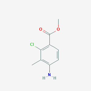 molecular formula C9H10ClNO2 B8485651 methyl 4-amino-2-chloro-3-methylbenzoate 