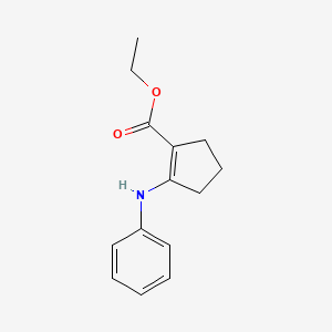 1-Cyclopentene-1-carboxylic acid, 2-(phenylamino)-, ethyl ester