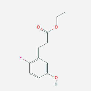 molecular formula C11H13FO3 B8485917 Ethyl 3-(2'-fluoro-5'-hydroxyphenyl)propionate 