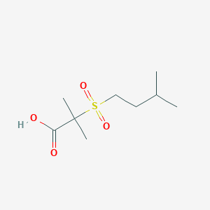 molecular formula C9H18O4S B8485941 2-Methyl-2-(3-methyl-butane-1-sulfonyl)-propionic acid 