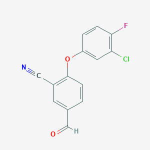 2-(3-Chloro-4-fluorophenoxy)-5-formylbenzonitrile