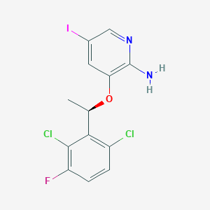 B8485963 5-iodo-3-[(R) 1-(2.6-dichloro-3-fluoro-phenyl)-ethoxy]-pyridin-2-ylamine CAS No. 877397-72-3