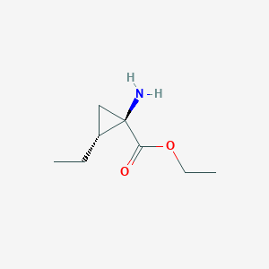 molecular formula C8H15NO2 B8485978 Ethyl(1R,2R)-1-amino-2-ethylcyclopropane-1-carboxylate 