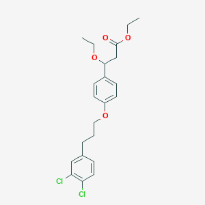 molecular formula C22H26Cl2O4 B8485989 ethyl 3-[4-[3-(3,4-dichlorophenyl)propoxy]phenyl]-3-ethoxypropanoate 