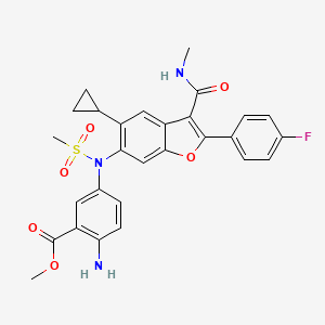 methyl 5-{N-[5-cyclopropyl-2-(4-fluorophenyl)-3-(methylcarbamoyl)-1-benzofuran-6-yl]methanesulfonamido}-2-aminobenzoate